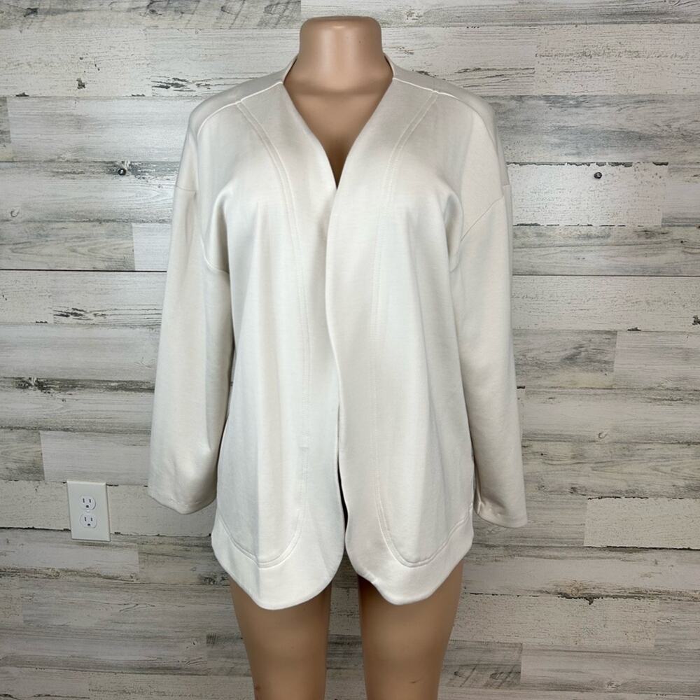 Happily Grey Cream Long Sleeve Topper Cardigan Modal Women’s Size Medium Soft - Picture 2 of 9
